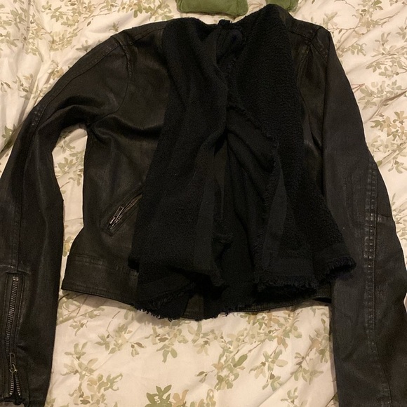 Free People Drape Front Coated Jacket Black 8 - Picture 6 of 10
